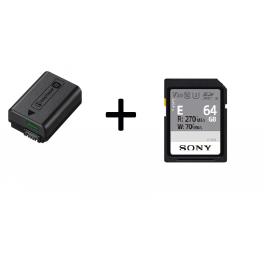 Kit de Bateria NP-FW50 + Tarjeta SD Sony Clase 10 64GB SFE64