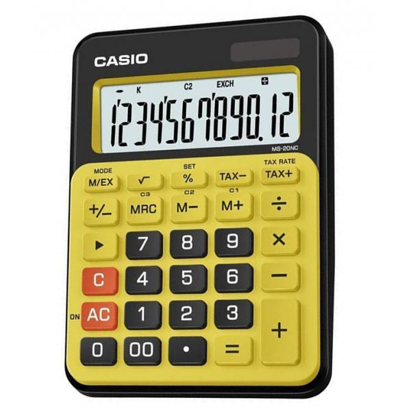 Casio MS-20NC-GN-S-EC Calculadora básica con panel solar y batería, 22 x 104.5 x 149.5 mm color verde