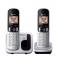 Teléfono inalámbrico digital Panasonic KXTGB212SPS Duo plata y negro