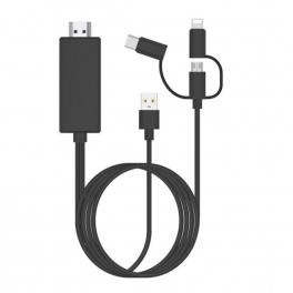 Cable adaptador Hdmi USB tipo C/Micro Usb/Lightning X